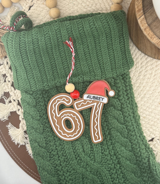 Customized ‘6 7’ ornament